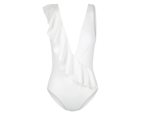 Bella Frill One Piece Suit | Vanilla